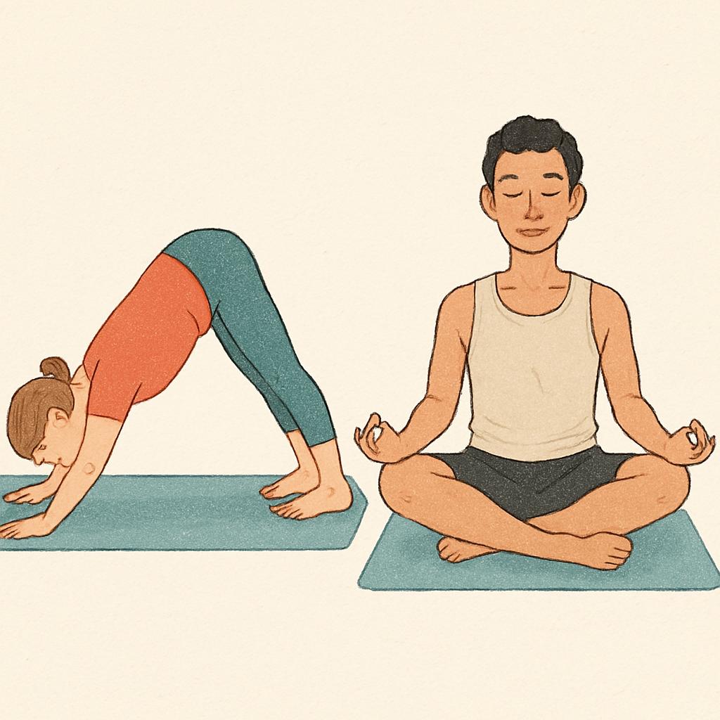 Two people yoga poses for kids