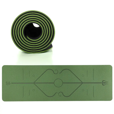 Yoga mat with markings