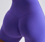 Purple yoga shorts