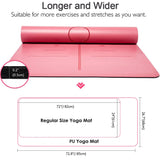Yoga mat with position lines