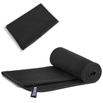 Black yoga towel