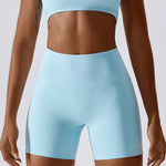 Light blue yoga shorts