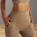 Brown yoga shorts