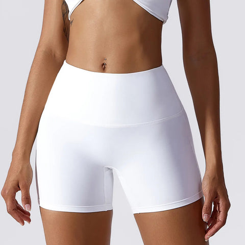 White yoga shorts