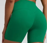 Green yoga shorts