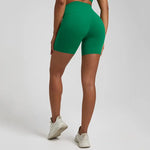 Green yoga shorts