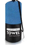 Blue yoga towel