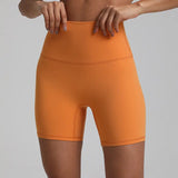 Orange yoga shorts