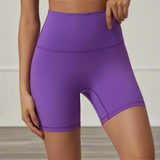 Purple yoga shorts