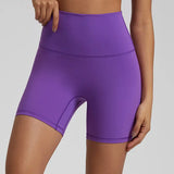 Purple yoga shorts