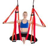 Red air yoga swing