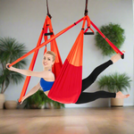 Red air yoga swing