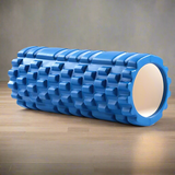 Blue yoga foam roller upper back
