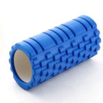 Blue yoga foam roller upper back