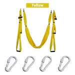 Yellow hanging yoga equipment