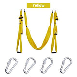 Yellow hanging yoga equipment