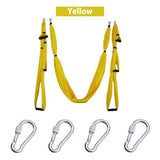 Yellow hanging yoga equipment