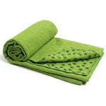 Green yoga microfiber towel