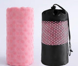 Pink slip-less yoga towel