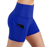 Blue yoga shorts
