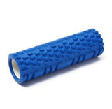 Blue yoga foam roller upper back