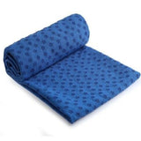 Blue yoga grip towel
